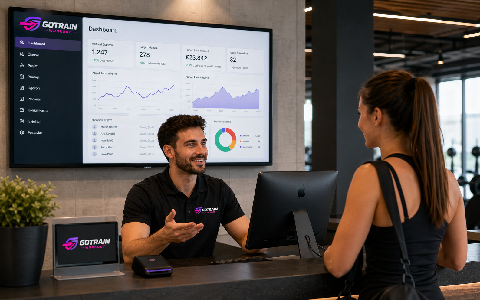 Recepcionar u razgovoru s članom